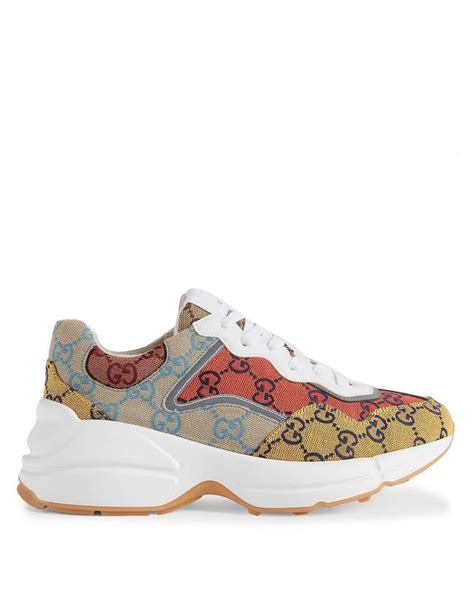 gucci multi color sneaker|Gucci canvas sneakers.